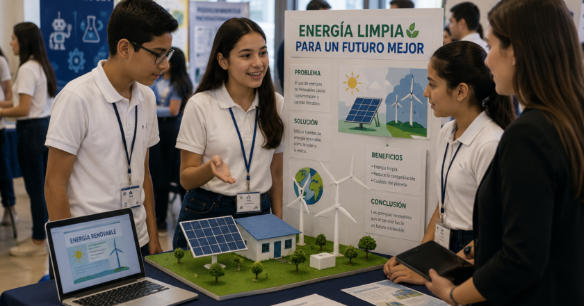 Estudiantes participan en feria de ciencia y tecnología